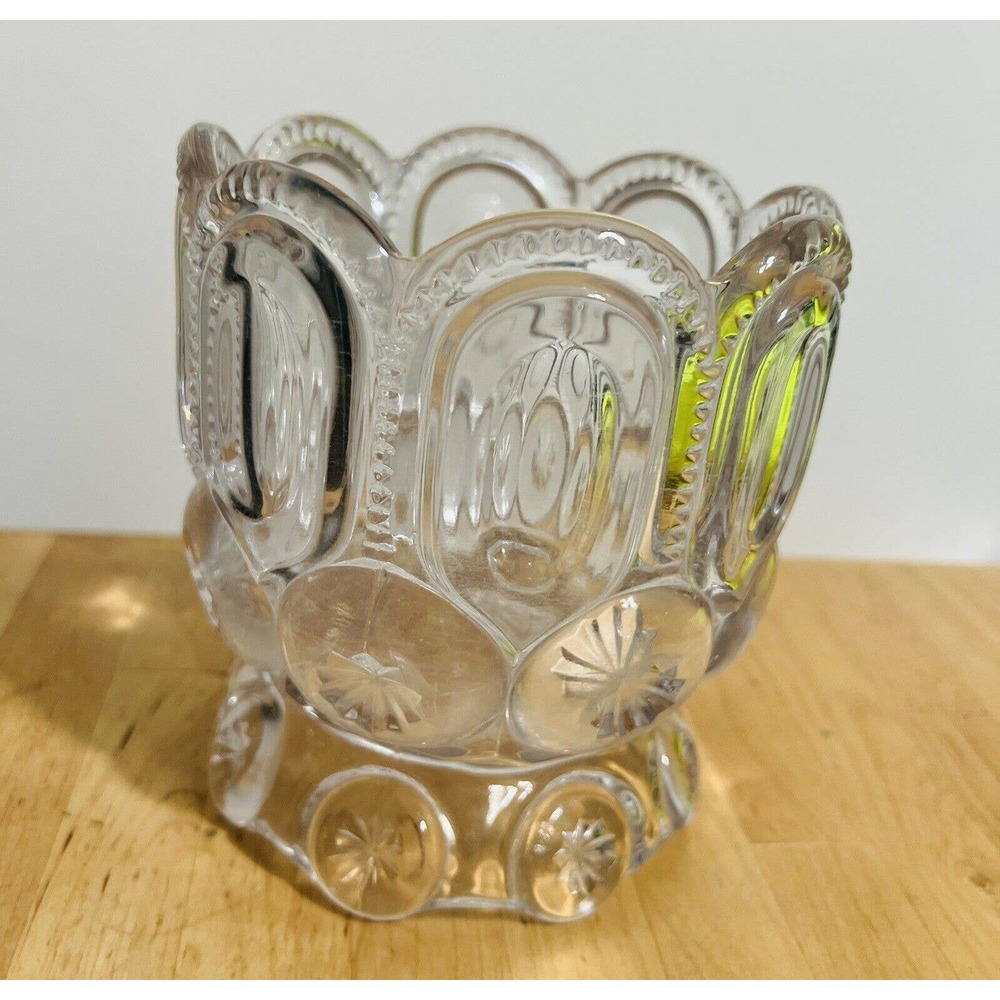 L.E. Smith MOON & STARS clear tall Sugar bowl